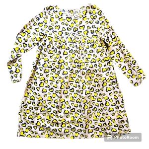 Girls Leopard heart print logo dress BONTON